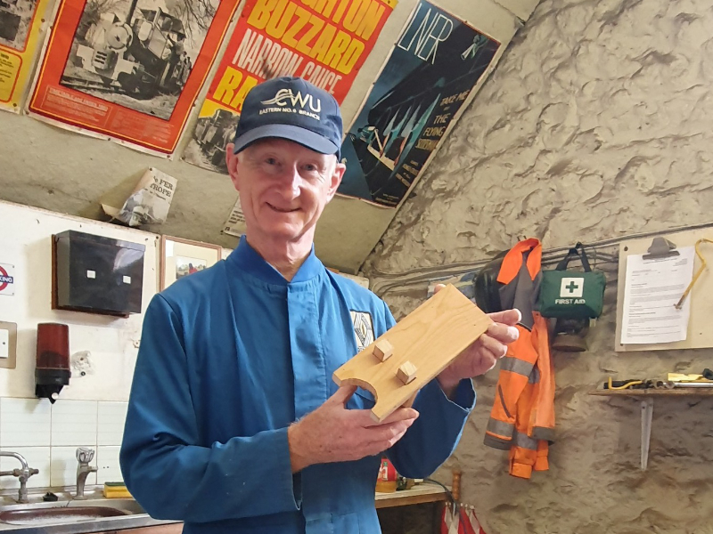 A member with his phone holder